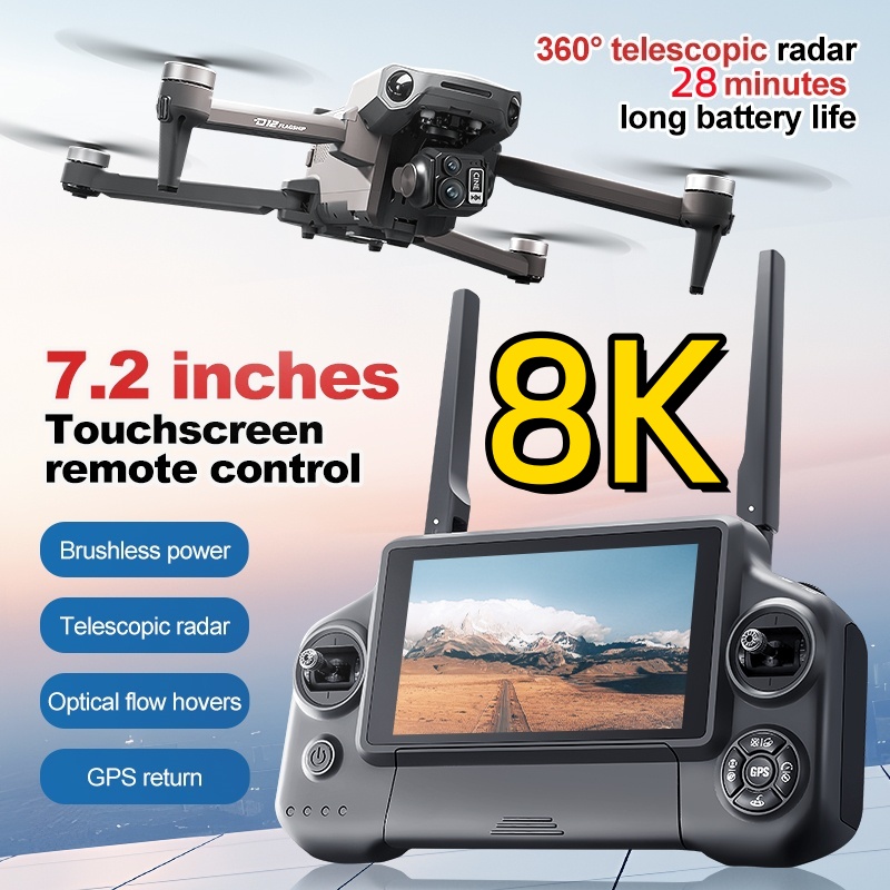 Drone Camera 4K - Квадрокоптер 8K с 3-осевым подвесом, бесщеточным